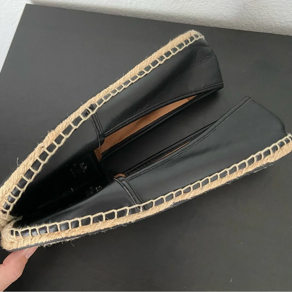 Coach Womens Rhodelle Soft Lambskin Leather Espadrille Flat Loafer Slip On
